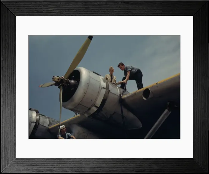 Framed Print : Fueling a plane at the Naval Air Base, Corpus Christi, Texas, 1942. Creator: Howard Hollem Framed Print : Fueling a plane at the Naval Air Base, Corpus Christi, Texas, 1942. Creator: Howard Hollem