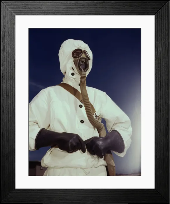 Framed Print : Sailor at the Naval Air Base wears the new type protective clothing... Corpus Christi, Texas, 1942. Creator: Howard Hollem Framed Print : Sailor at the Naval Air Base wears the new type protective clothing... Corpus Christi, Texas, 1942. Creator: Howard Hollem