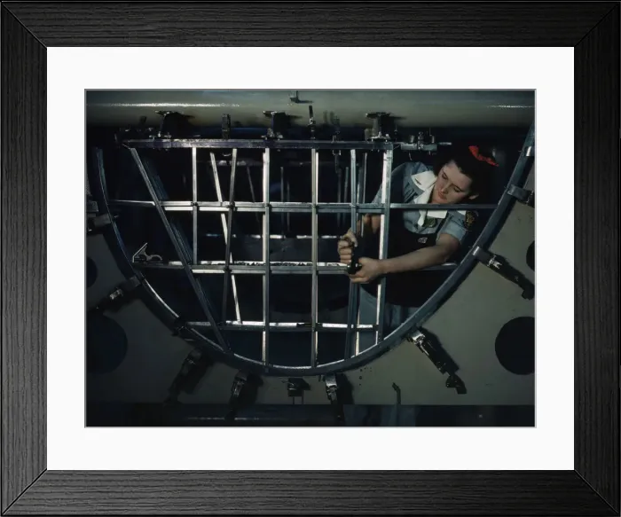 Framed Print : Helen Bray, who left school to become a mech... Consolidated Aircraft Corp, Fort Worth, Texas, 1942 Creator: Howard Hollem Framed Print : Helen Bray, who left school to become a mech... Consolidated Aircraft Corp, Fort Worth, Texas, 1942 Creator: Howard Hollem