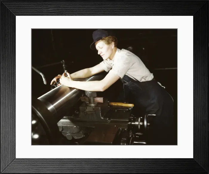 Framed Print : War production workers at the Vilter [Manufacturing] Company making M5... Milwaukee, Wis. 1943. Creator: Howard Hollem