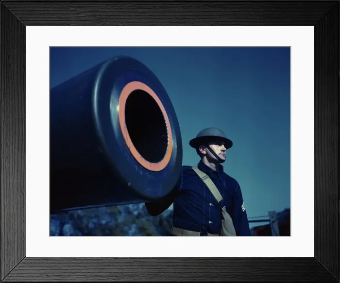 Framed Print : 16-inch coast artillery gun, Ft. Story, Va. 1942. Creator: Alfred T Palmer Framed Print : 16-inch coast artillery gun, Ft. Story, Va. 1942. Creator: Alfred T Palmer