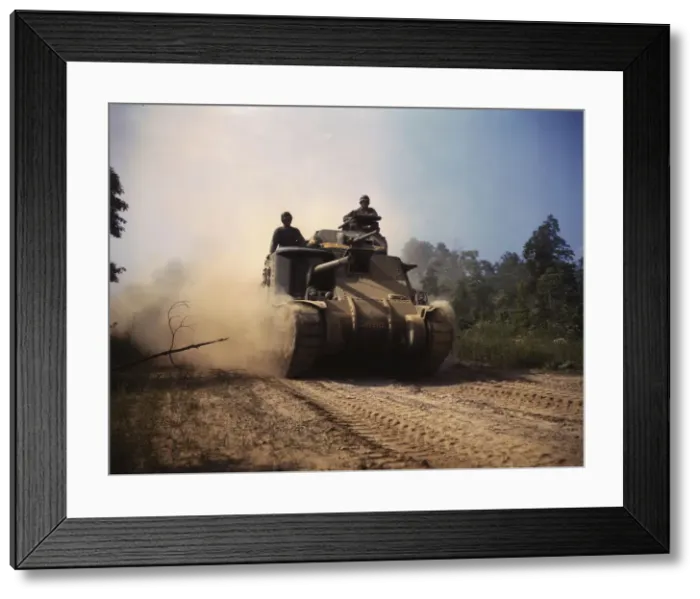 Framed Print : M-3 tanks in action, Ft. Knox, Ky. 1942. Creator: Alfred T Palmer Framed Print : M-3 tanks in action, Ft. Knox, Ky. 1942. Creator: Alfred T Palmer