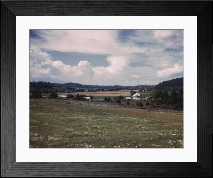 Framed Print : The countryside near the Tennessee Valley Authority dam site, Douglas Dam vicinity, Tenn. 1942. Creator: Alfred T Palmer Framed Print : The countryside near the Tennessee Valley Authority dam site, Douglas Dam vicinity, Tenn. 1942. Creator: Alfred T Palmer