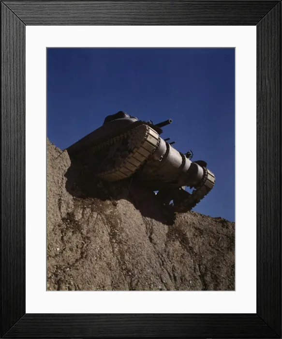 Framed Print : M-4 tank, Ft. Knox, Ky. 1942. Creator: Alfred T Palmer Framed Print : M-4 tank, Ft. Knox, Ky. 1942. Creator: Alfred T Palmer