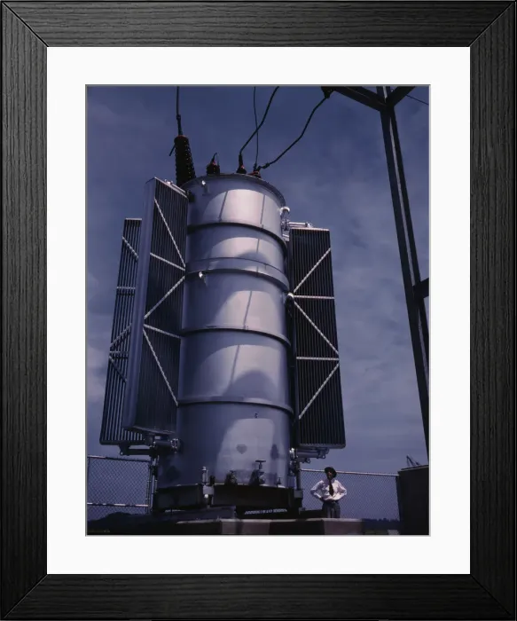 Framed Print : Transformer at TVAs Chickamauga Dam near Chattanooga, Tenn. 1942. Creator: Alfred T Palmer Framed Print : Transformer at TVAs Chickamauga Dam near Chattanooga, Tenn. 1942. Creator: Alfred T Palmer