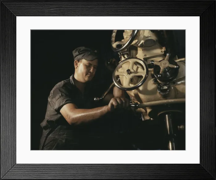 Framed Print : Mechanical operator on boiler parts, Combustion Engineering Co. Chattanooga, Tenn. 1942. Creator: Alfred T Palmer Framed Print : Mechanical operator on boiler parts, Combustion Engineering Co. Chattanooga, Tenn. 1942. Creator: Alfred T Palmer