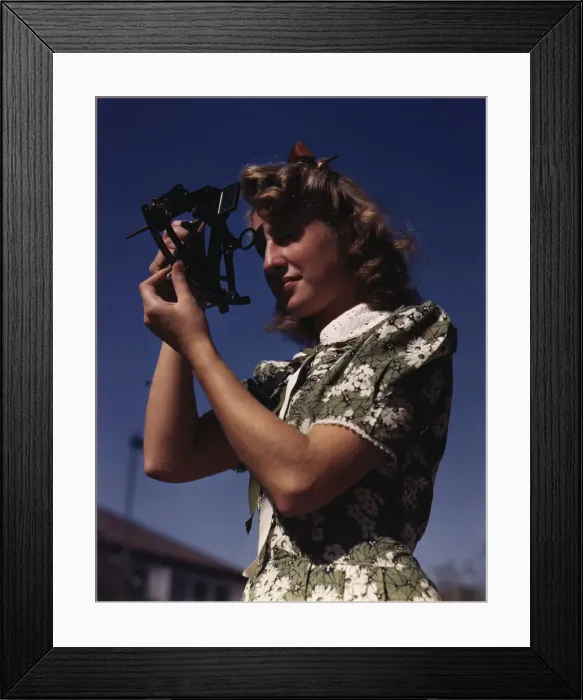 Framed Print : Learning how to determine latitude by using a sextant... Polytechnic High School, LA, Calif. 1942. Creator: Alfred T Palmer Framed Print : Learning how to determine latitude by using a sextant... Polytechnic High School, LA, Calif. 1942. Creator: Alfred T Palmer