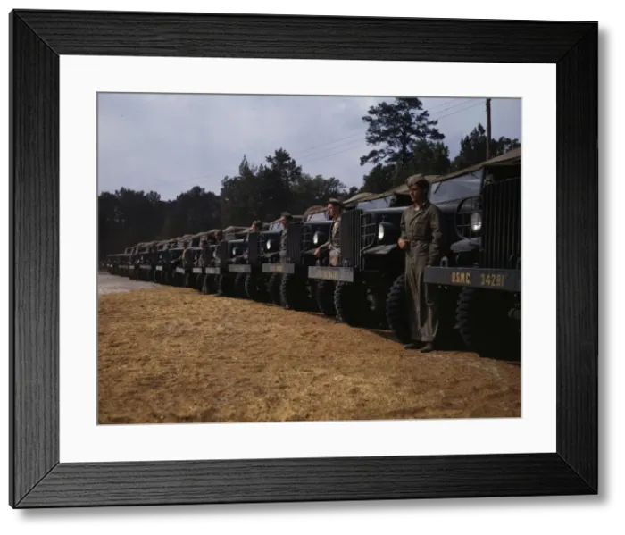 Framed Print : New River Marine Base, motor detachment, Jacksonville, North Carolina, 1942. Creator: Alfred T Palmer Framed Print : New River Marine Base, motor detachment, Jacksonville, North Carolina, 1942. Creator: Alfred T Palmer