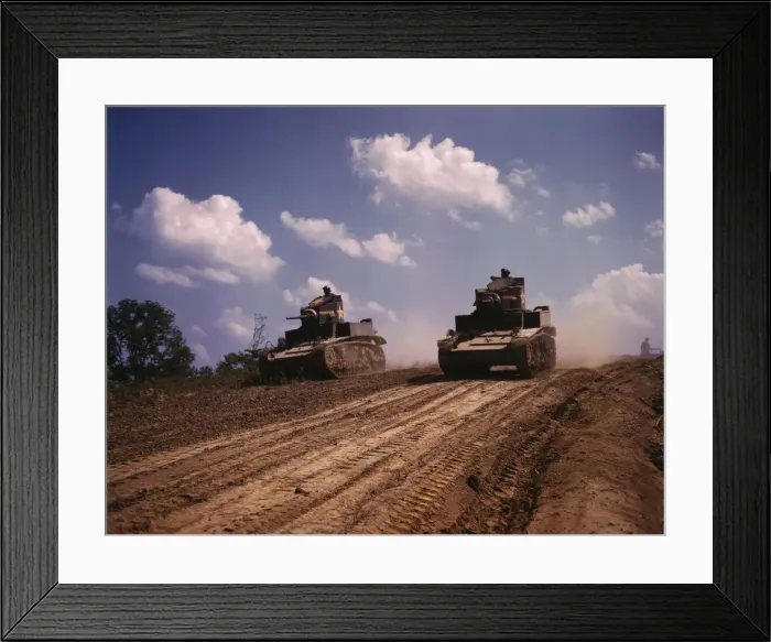 Framed Print : Light tanks, Fort Knox, Ky. 1942. Creator: Alfred T Palmer Framed Print : Light tanks, Fort Knox, Ky. 1942. Creator: Alfred T Palmer
