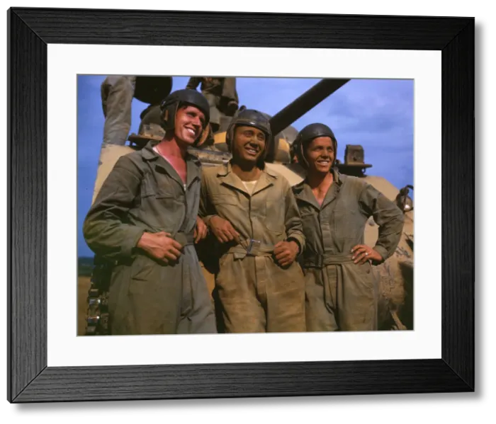 Framed Print : M-4 tank crews of the United States, Ft. Knox, Ky. 1942. Creator: Alfred T Palmer Framed Print : M-4 tank crews of the United States, Ft. Knox, Ky. 1942. Creator: Alfred T Palmer