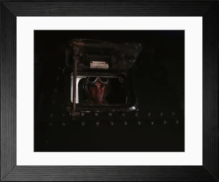 Framed Print : Tank driver, Ft. Knox, Ky. 1942. Creator: Alfred T Palmer Framed Print : Tank driver, Ft. Knox, Ky. 1942. Creator: Alfred T Palmer