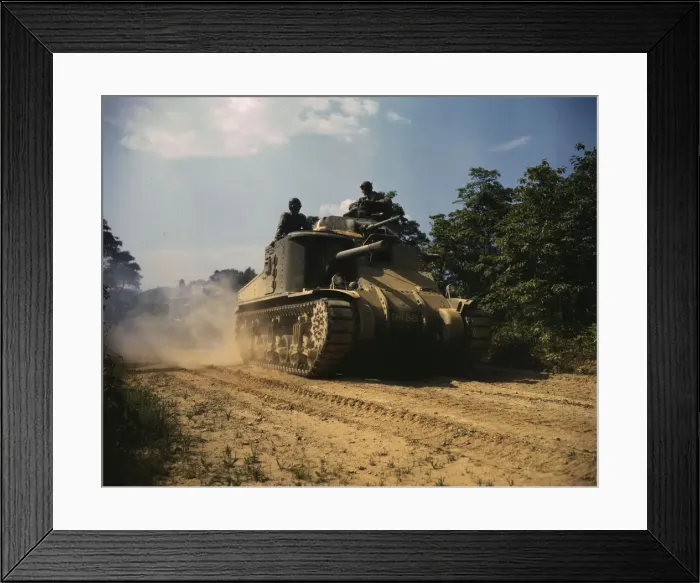 Framed Print : M-3 tanks in action, Ft. Knox. Ky. 1942. Creator: Alfred T Palmer Framed Print : M-3 tanks in action, Ft. Knox. Ky. 1942. Creator: Alfred T Palmer