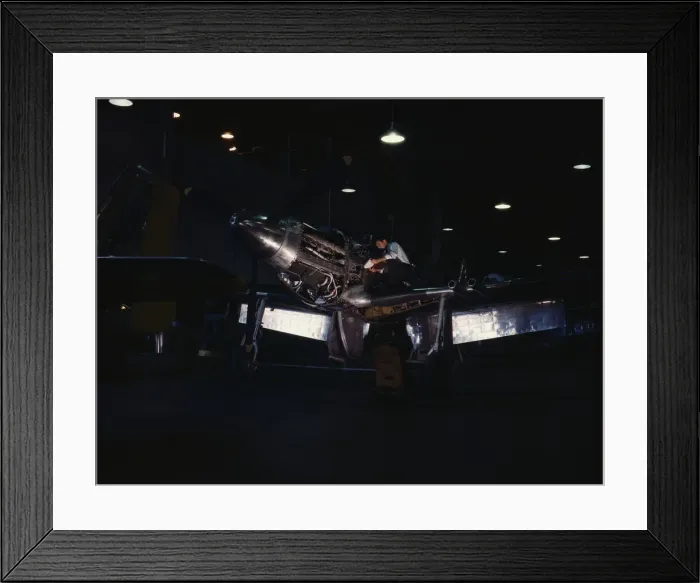 Framed Print : P-51 ('Mustang') fighter plane in construction, North American Aviation, Inc. LA, Calif. (1942?). Creator: Alfred T Palmer Framed Print : P-51 ('Mustang') fighter plane in construction, North American Aviation, Inc. LA, Calif. (1942?). Creator: Alfred T Palmer