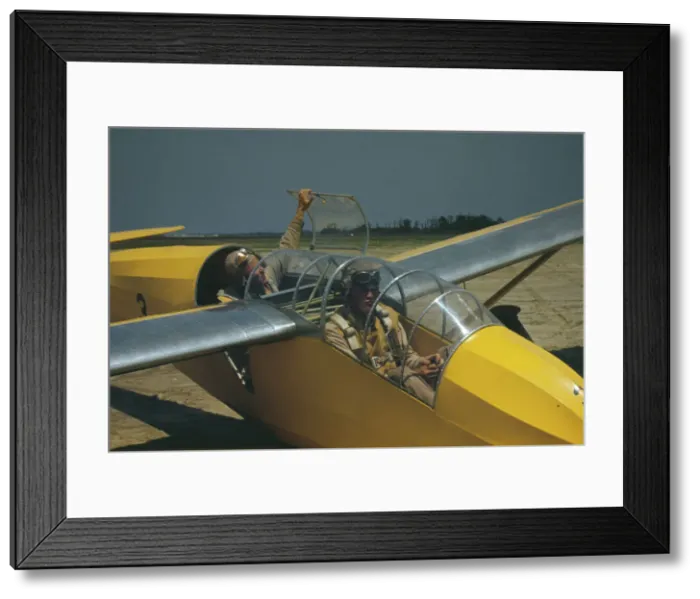 Framed Print : Marine lieutenants, glider pilots in training at Page Field, Parris Island, S. C. 1942. Creator: Alfred T Palmer