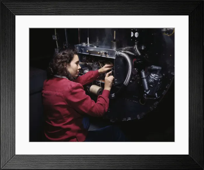 Framed Print : Switch boxes on the firewalls of B-25 bombers... North American Aviation, Inglewood, Calif. 1942. Creator: Alfred T Palmer Framed Print : Switch boxes on the firewalls of B-25 bombers... North American Aviation, Inglewood, Calif. 1942. Creator: Alfred T Palmer