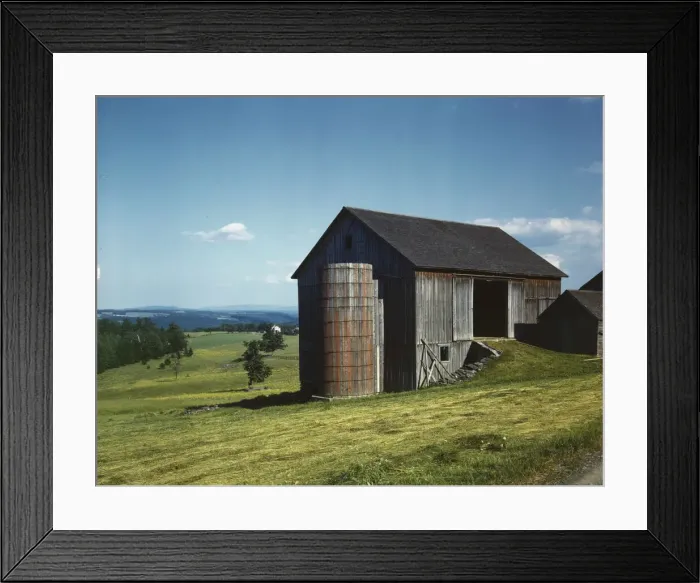 Framed Print : Farmland in the Catskill country, in New York State, 1943. Creator: John Collier Framed Print : Farmland in the Catskill country, in New York State, 1943. Creator: John Collier