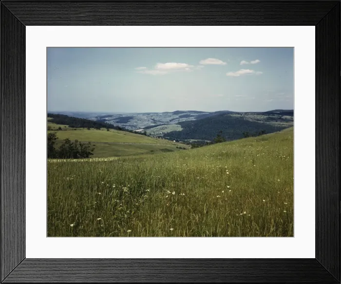 Framed Print : Farmland in the Catskill Mountains, Richmondsville, N. Y. 1943. Creator: John Collier Framed Print : Farmland in the Catskill Mountains, Richmondsville, N. Y. 1943. Creator: John Collier