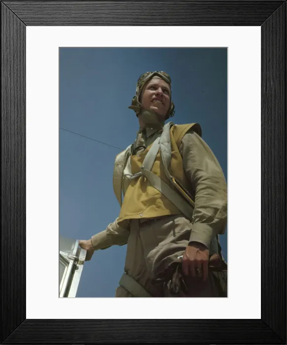 Framed Print : Marine lieutenant, glider pilot in training at Page Field, Parris Island, S. C. 1942. Creator: Alfred T Palmer Framed Print : Marine lieutenant, glider pilot in training at Page Field, Parris Island, S. C. 1942. Creator: Alfred T Palmer