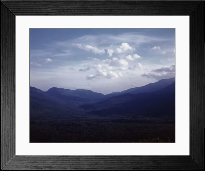 Framed Print : A view looking south through the White Mountains from... Pine Mountain, Gorham vicinity, N.H. 1943. Creator: John Collier Framed Print : A view looking south through the White Mountains from... Pine Mountain, Gorham vicinity, N.H. 1943. Creator: John Collier