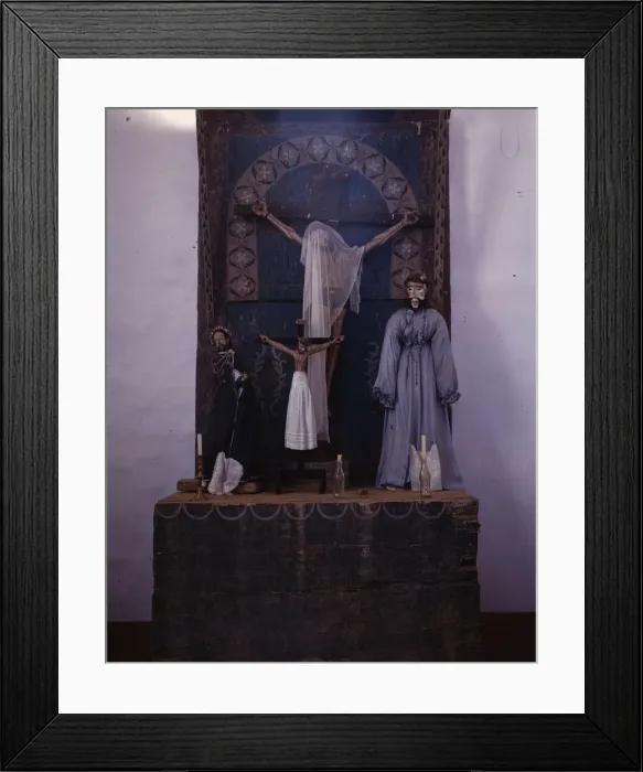Framed Print : Altar in the church, Trampas, New Mexico, 1943. Creator: John Collier Framed Print : Altar in the church, Trampas, New Mexico, 1943. Creator: John Collier