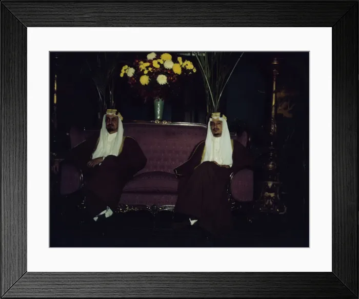 Framed Print : Amir Khalid [right] and Amir Faisal, sons of King Ibn Saud of Saudi Arabia, 1943. Creator: John Rous