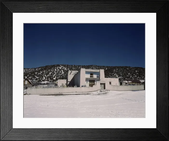Framed Print : View of the church, Trampas, New Mexico, 1943. Creator: John Collier Framed Print : View of the church, Trampas, New Mexico, 1943. Creator: John Collier