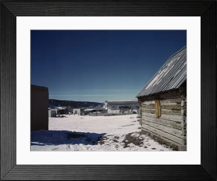 Framed Print : Plaza of Trampas, Taos Co. New Mexico, 1943. Creator: John Collier Framed Print : Plaza of Trampas, Taos Co. New Mexico, 1943. Creator: John Collier