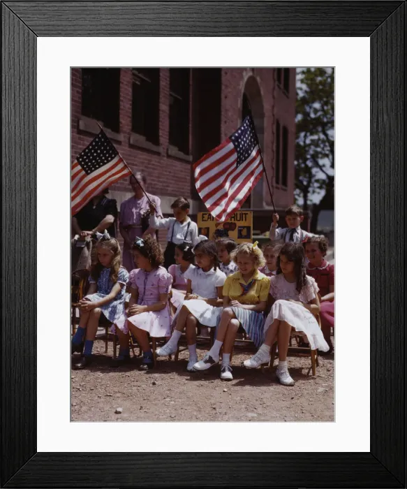 Framed Print : School children, half of Polish and half of Italian... festival in May 1942, Southington, Conn. 1942 Creator: Charles Fenno Jacobs Framed Print : School children, half of Polish and half of Italian... festival in May 1942, Southington, Conn. 1942 Creator: Charles Fenno Jacobs