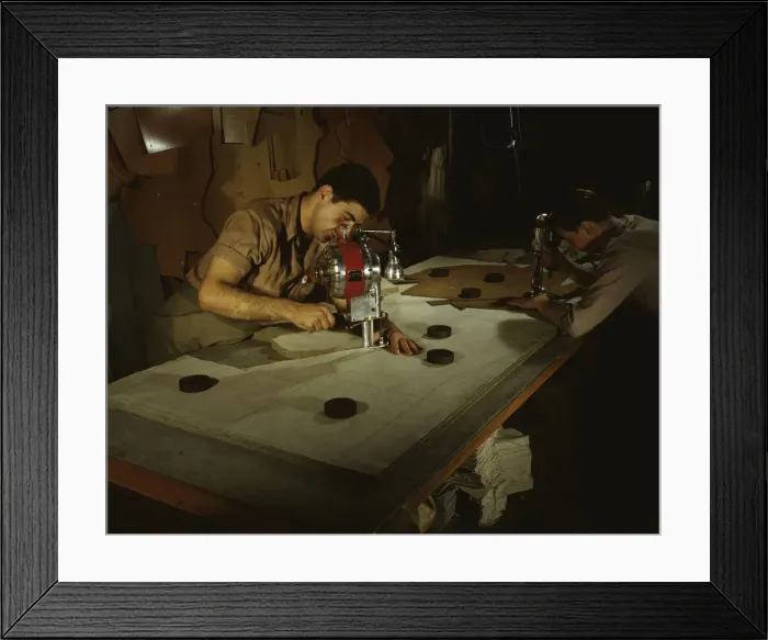 Framed Print : The utmost precision is required of these operators who are cutting... Manchester, Conn. 1942. Creator: William Rittase Framed Print : The utmost precision is required of these operators who are cutting... Manchester, Conn. 1942. Creator: William Rittase