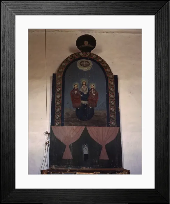 Framed Print : An altar in the church dedicated to the Trinity, Trampas, N. M. 1943. Creator: John Collier Framed Print : An altar in the church dedicated to the Trinity, Trampas, N. M. 1943. Creator: John Collier