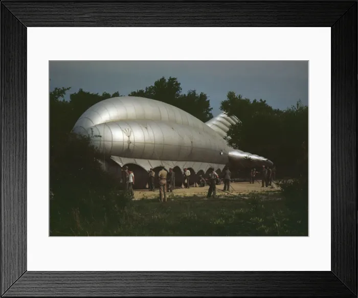Framed Print : Marine Corps barrage balloon, Parris Island, S. C. 1942. Creator: Alfred T Palmer Framed Print : Marine Corps barrage balloon, Parris Island, S. C. 1942. Creator: Alfred T Palmer