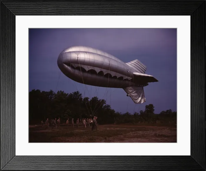 Framed Print : Barrage balloon, Parris Island, S. C. 1942. Creator: Alfred T Palmer Framed Print : Barrage balloon, Parris Island, S. C. 1942. Creator: Alfred T Palmer
