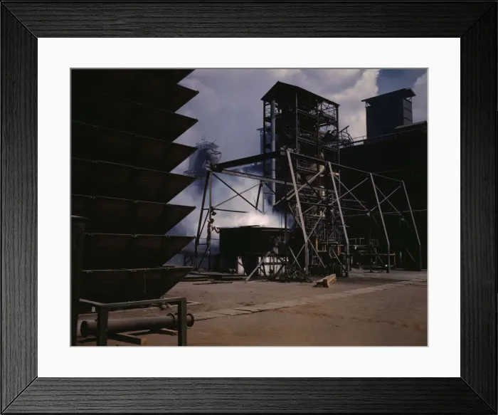 Framed Print : TVA chemical plant, where elemental phosphorus is made, vicinity of Muscle Shoals, Alabama, 1942. Creator: Alfred T Palmer Framed Print : TVA chemical plant, where elemental phosphorus is made, vicinity of Muscle Shoals, Alabama, 1942. Creator: Alfred T Palmer