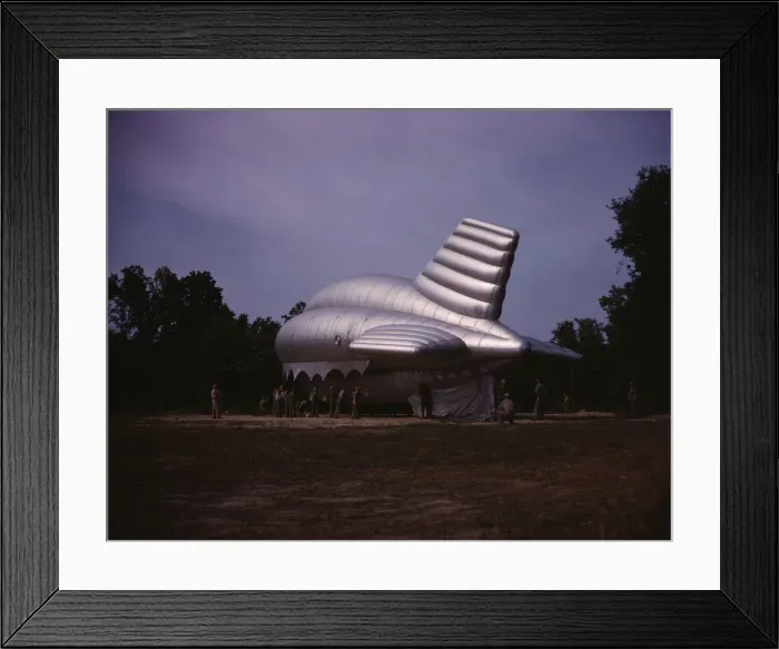 Framed Print : Barrage balloon, Parris Island, S. C. 1942. Creator: Alfred T Palmer Framed Print : Barrage balloon, Parris Island, S. C. 1942. Creator: Alfred T Palmer