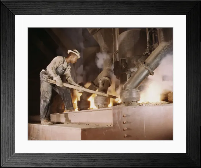 Framed Print : A large electric phosphate smelting furnace used to make... vicinity of Muscle Shoals, Ala. 1942. Creator: Alfred T Palmer Framed Print : A large electric phosphate smelting furnace used to make... vicinity of Muscle Shoals, Ala. 1942. Creator: Alfred T Palmer