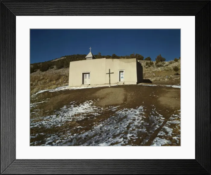 Framed Print : Chapel, Vadito, near Penasco, New Mexico, 1943. Creator: John Collier Framed Print : Chapel, Vadito, near Penasco, New Mexico, 1943. Creator: John Collier