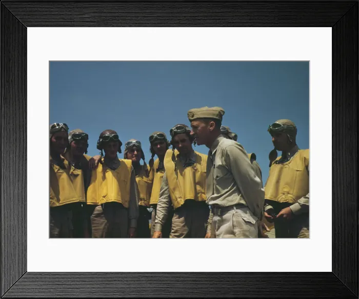 Framed Print : Marine lieutenants studying glider piloting at Page Field, Parris Island, S. C. 1942. Creator: Alfred T Palmer Framed Print : Marine lieutenants studying glider piloting at Page Field, Parris Island, S. C. 1942. Creator: Alfred T Palmer
