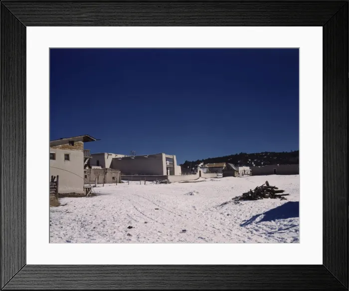 Framed Print : View of the church, Trampas, New Mexico, 1943. Creator: John Collier Framed Print : View of the church, Trampas, New Mexico, 1943. Creator: John Collier