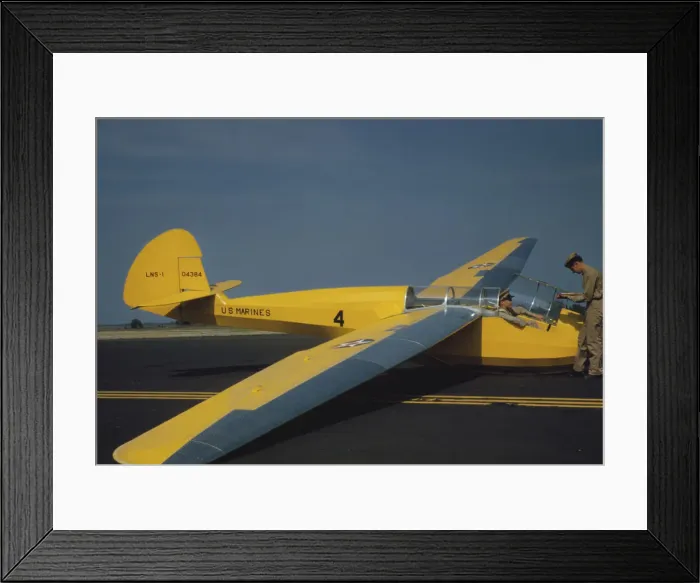 Framed Print : Marine glider in training at Page Field, Parris Island, S. C. 1942. Creator: Alfred T Palmer Framed Print : Marine glider in training at Page Field, Parris Island, S. C. 1942. Creator: Alfred T Palmer