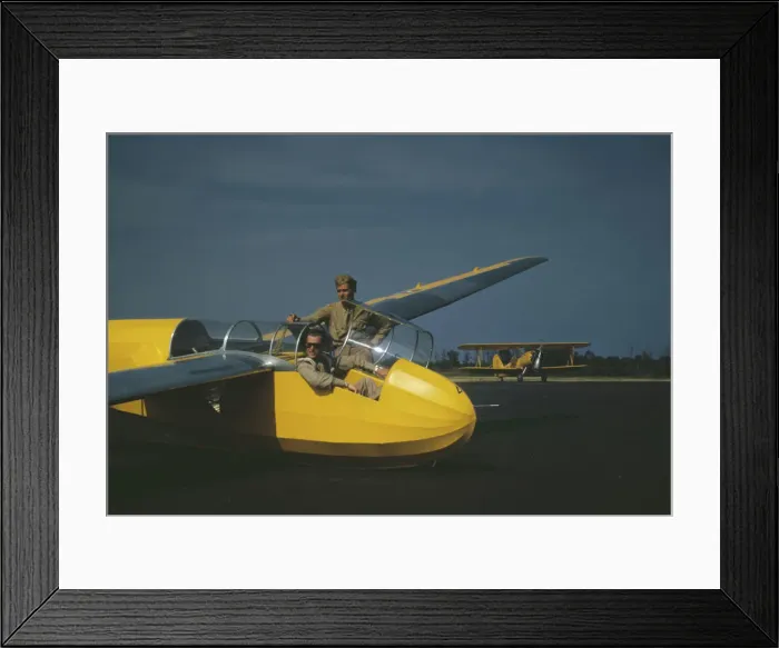 Framed Print : Marine lieutenant, glider pilot in training, ready for... at Page Field, Parris Island, S.C. 1942. Creator: Alfred T Palmer Framed Print : Marine lieutenant, glider pilot in training, ready for... at Page Field, Parris Island, S.C. 1942. Creator: Alfred T Palmer