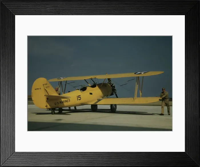 Framed Print : Marine power plane which tows the training gliders at Page Field, Parris Island, S. C. 1942. Creator: Alfred T Palmer Framed Print : Marine power plane which tows the training gliders at Page Field, Parris Island, S. C. 1942. Creator: Alfred T Palmer