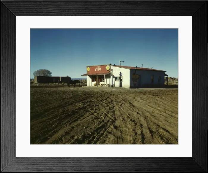 Framed Print : General store, near Questa, Taos County, New Mexico, 1943. Creator: John Collier Framed Print : General store, near Questa, Taos County, New Mexico, 1943. Creator: John Collier