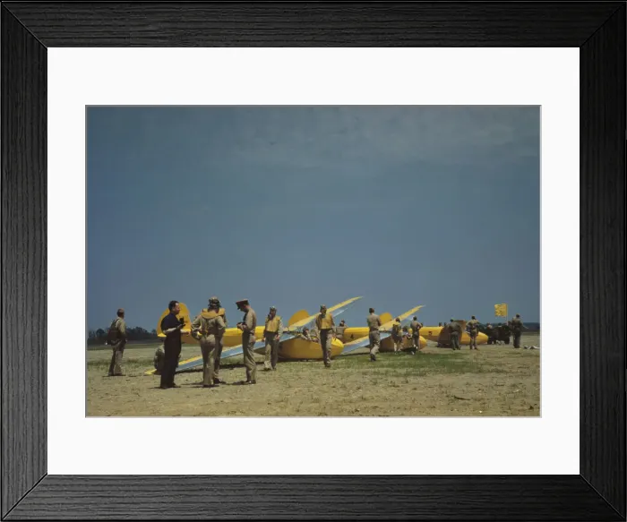 Framed Print : Preparing for take-off at the glider pilot training program, Page Field, Parris Island, S. C. 1942. Creator: Alfred T Palmer Framed Print : Preparing for take-off at the glider pilot training program, Page Field, Parris Island, S. C. 1942. Creator: Alfred T Palmer