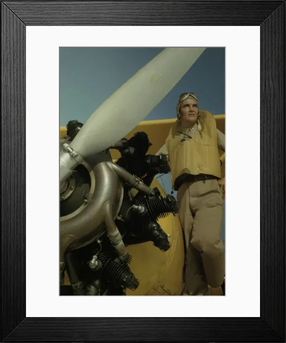Framed Print : Marine lieutenant, pilot with the power towplane... Page Field, Parris Island, S.C. 1942. Creator: Alfred T Palmer Framed Print : Marine lieutenant, pilot with the power towplane... Page Field, Parris Island, S.C. 1942. Creator: Alfred T Palmer