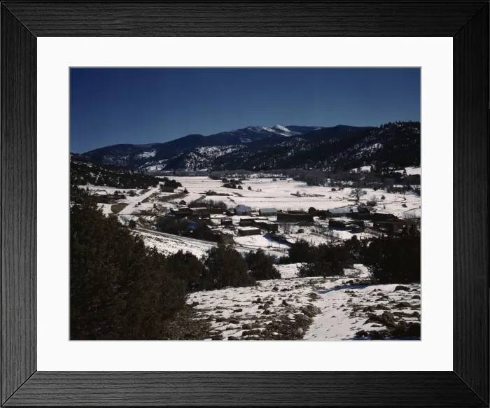 Framed Print : Placita, New Mexico, on the Rio Pueblo, 1943. Creator: John Collier Framed Print : Placita, New Mexico, on the Rio Pueblo, 1943. Creator: John Collier