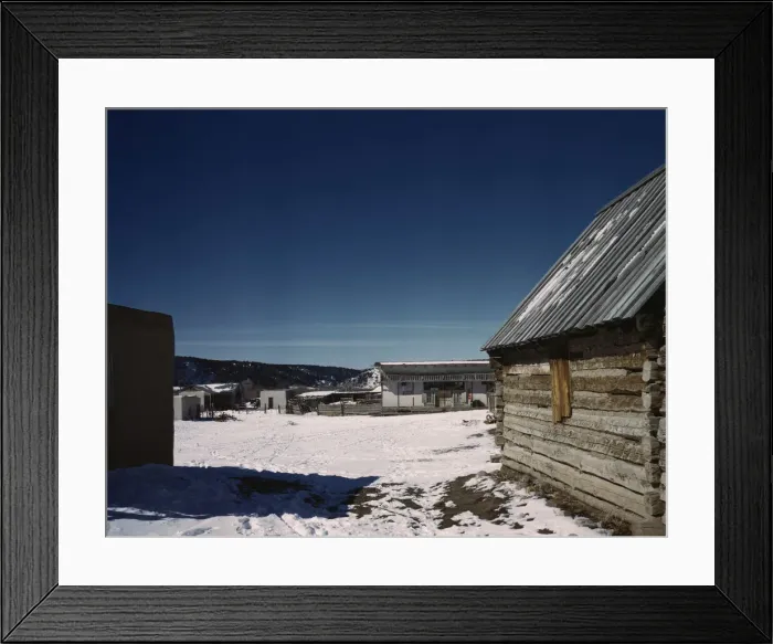 Framed Print : Village of Trampas, Taos County, New Mexico, 1943. Creator: John Collier Framed Print : Village of Trampas, Taos County, New Mexico, 1943. Creator: John Collier