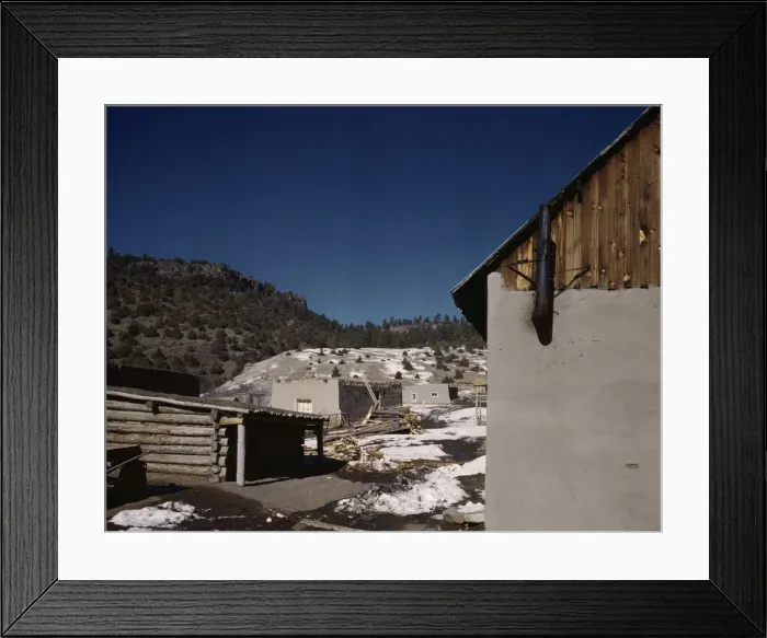 Framed Print : Village in New Mexico, ca. 1942. Creator: John Collier Framed Print : Village in New Mexico, ca. 1942. Creator: John Collier