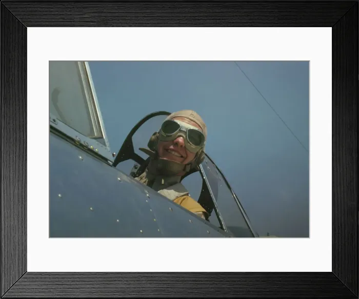 Framed Print : Marine lieutenant, glider pilot in training, ready for... at Page Field, Parris Island, S.C. 1942. Creator: Alfred T Palmer Framed Print : Marine lieutenant, glider pilot in training, ready for... at Page Field, Parris Island, S.C. 1942. Creator: Alfred T Palmer
