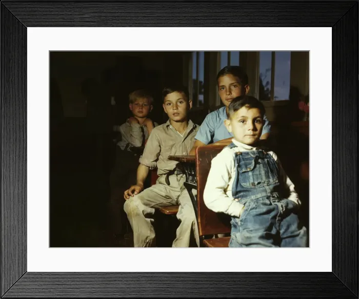 Framed Print : Rural school children, San Augustine County, Texas, 1943. Creator: John Vachon Framed Print : Rural school children, San Augustine County, Texas, 1943. Creator: John Vachon