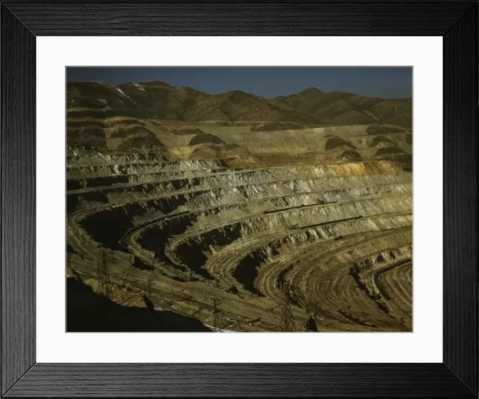 Framed Print : View of the Utah Copper Company open-pit mine workings at Carr Fork... Bingham Canyon, Utah, 1942. Creator: Andreas Feininger Framed Print : View of the Utah Copper Company open-pit mine workings at Carr Fork... Bingham Canyon, Utah, 1942. Creator: Andreas Feininger